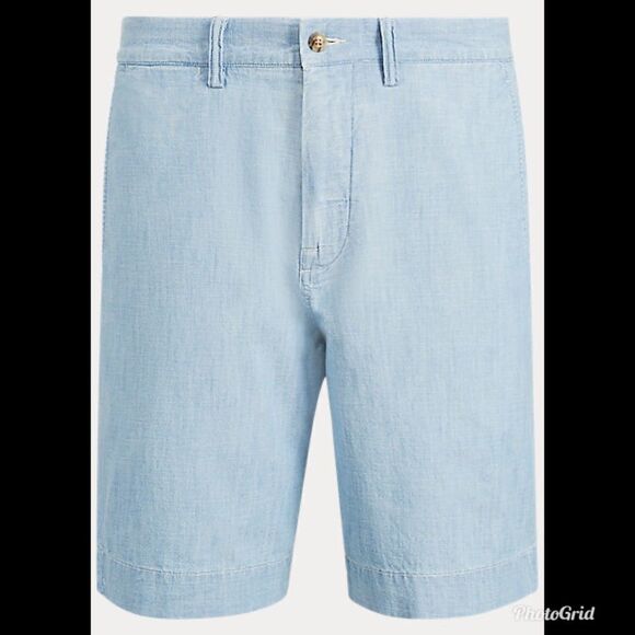 Polo Ralph Lauren Classic Fit Chambray Blue Shorts - Picture 3 of 10